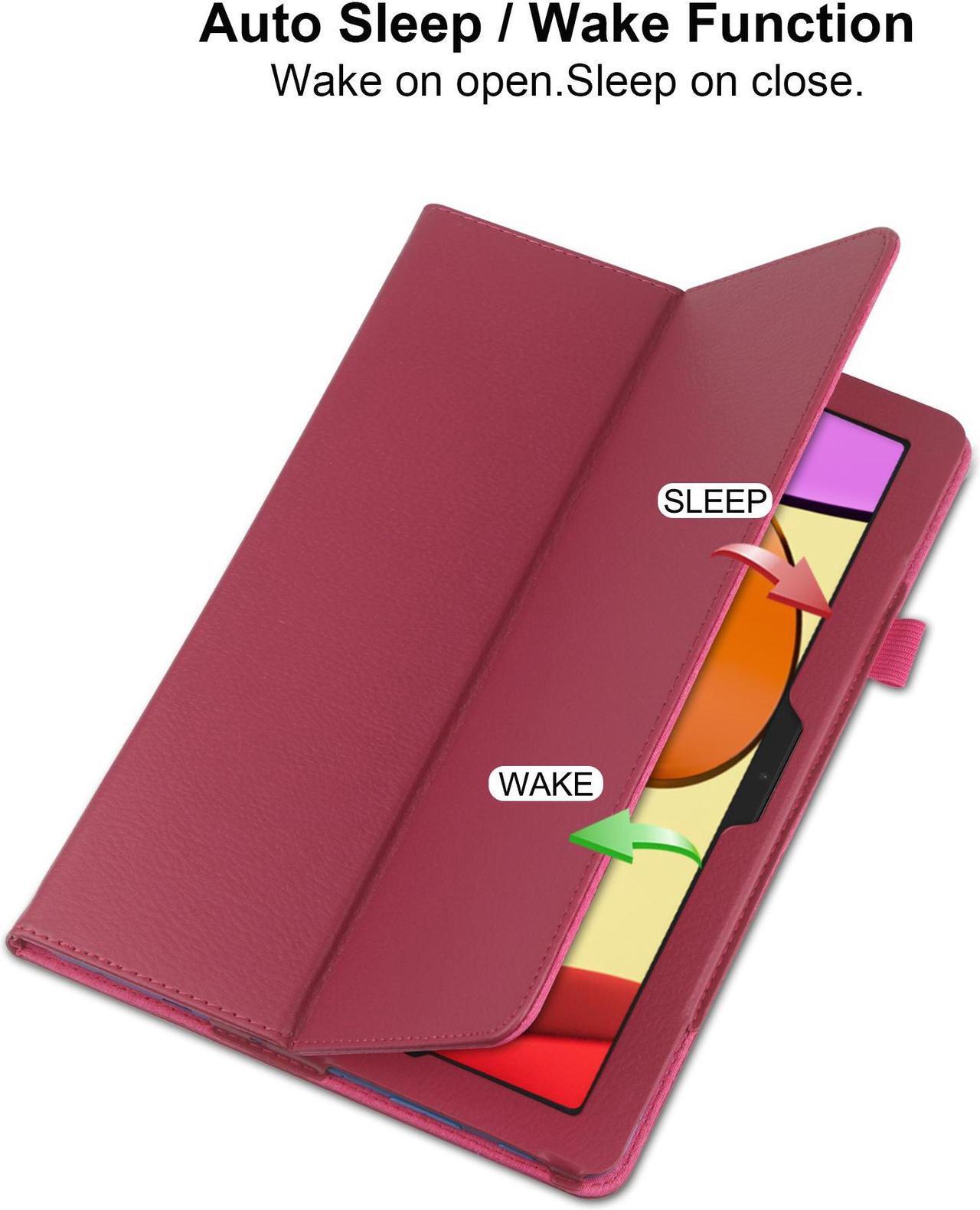 Alt view image 3 of 7 - Galaxy Tab A9 (SM-X110/ SM-X115/ SM-X117) Case with 2PCS Tempered Glass Screen Protector for Samsung Galaxy Tab A9 Tablet 8.7 inch - Magnetic Closure Protective Folio Cover with Auto Sleep Wake (Pink)