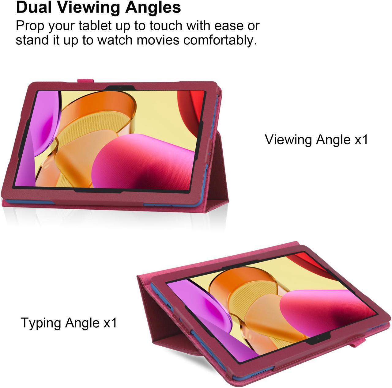 Alt view image 4 of 7 - Galaxy Tab A9 (SM-X110/ SM-X115/ SM-X117) Case with 2PCS Tempered Glass Screen Protector for Samsung Galaxy Tab A9 Tablet 8.7 inch - Magnetic Closure Protective Folio Cover with Auto Sleep Wake (Pink)
