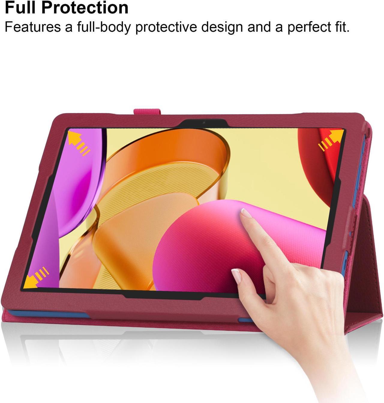 Alt view image 5 of 7 - Galaxy Tab A9 (SM-X110/ SM-X115/ SM-X117) Case with 2PCS Tempered Glass Screen Protector for Samsung Galaxy Tab A9 Tablet 8.7 inch - Magnetic Closure Protective Folio Cover with Auto Sleep Wake (Pink)