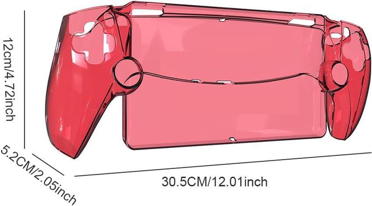 Alt view image 6 of 6 - PS Portal Case Transparent Cover for PlayStation Portal Remote Player,  Hard PC Shell Protective Shockproof Anti-Scratch Skin Case for PlayStation Portal Remote Player PS5 Portal Accessories (Red)