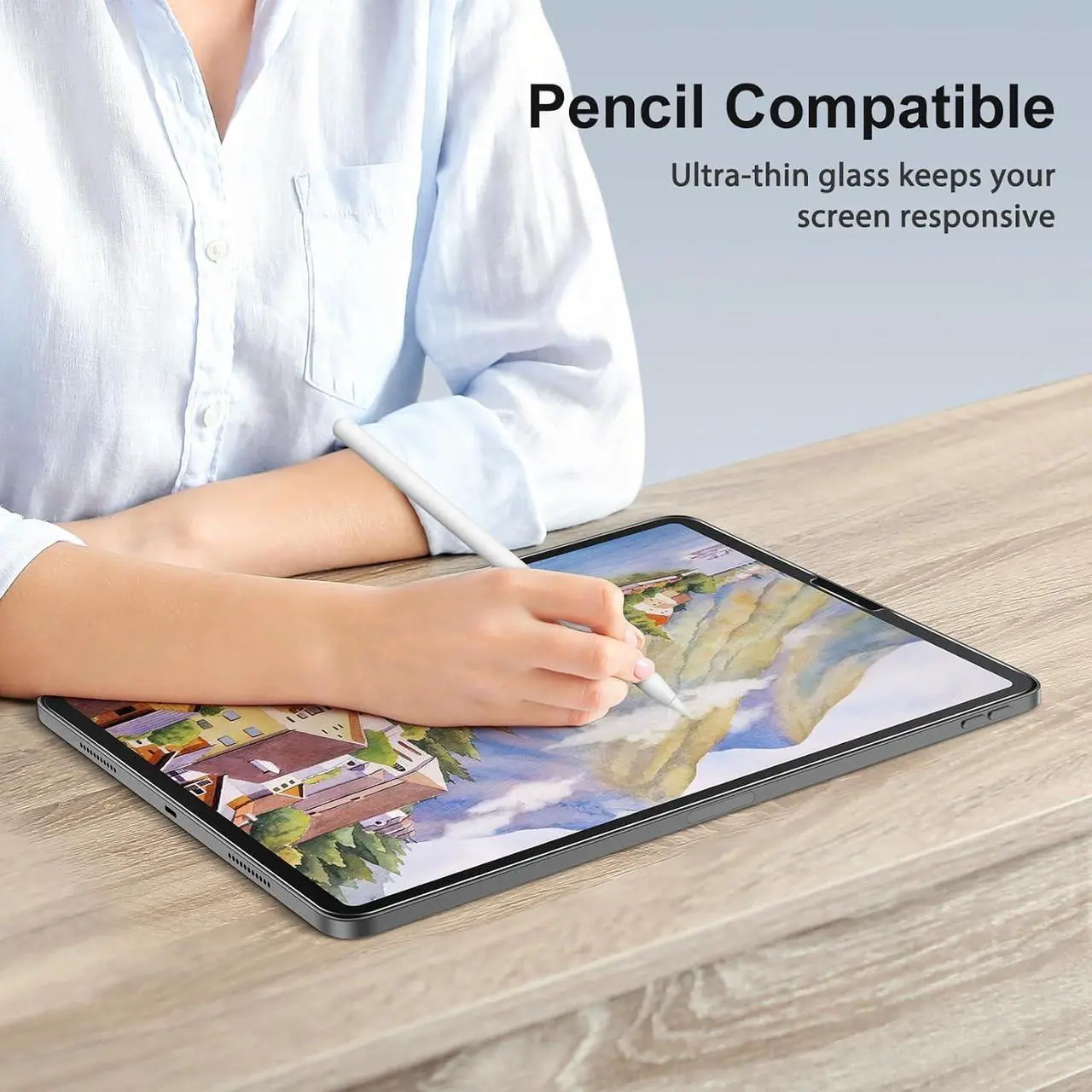 Alt view image 5 of 7 - (2 Pack) Screen Protector for Apple 13-inch iPad Pro (2024) Tempered Glass Anti-Scratch Case Friendly Screen Saver for New iPad Pro 13'' (M4 Chip) A2925/A2926/A3007 [Face ID & Apple Pencil Compatible]