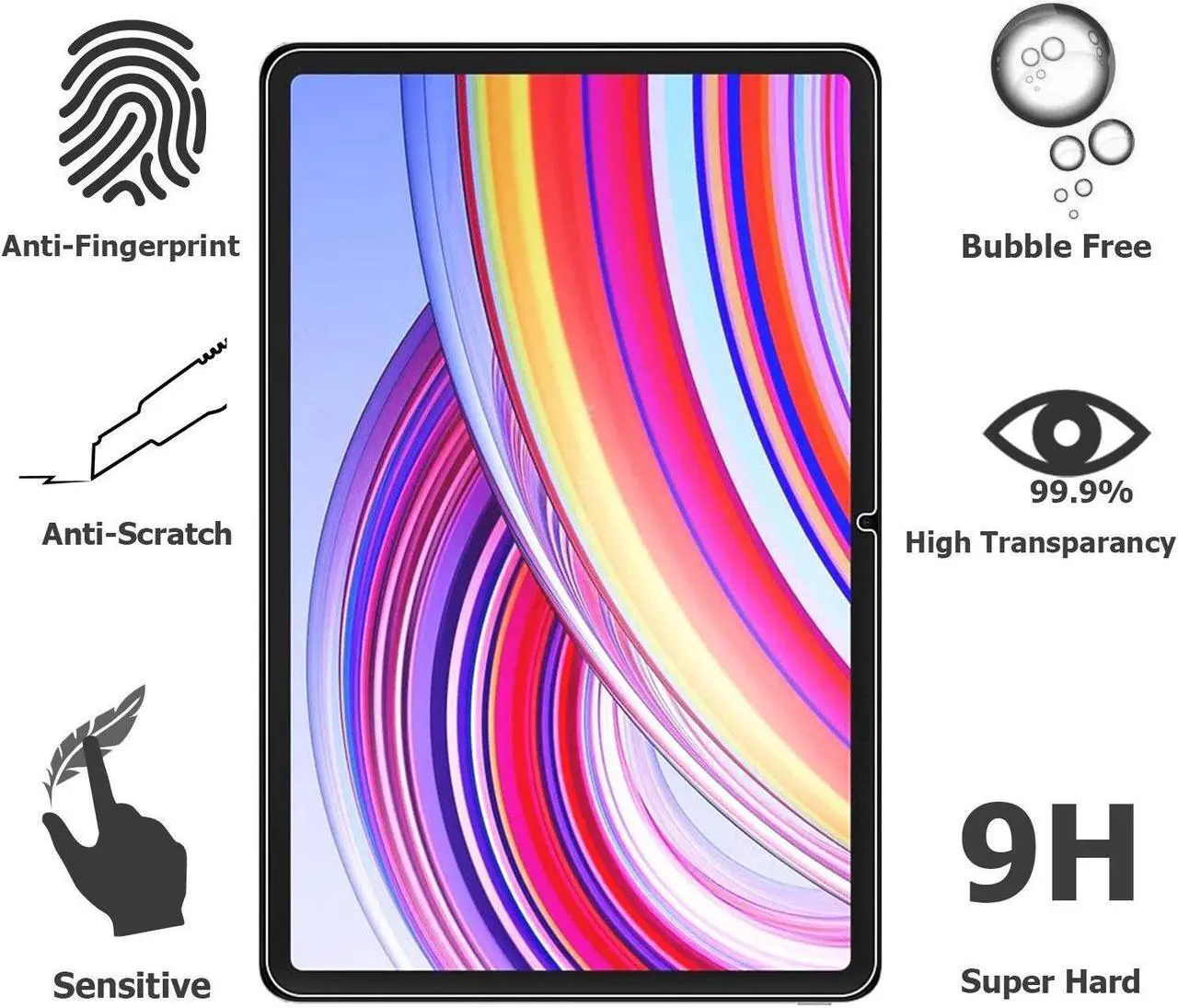 Alt view image 2 of 5 - anicestore (2 Pack) Screen Protector for Xiaomi Redmi Pad Pro 12.1 Inch Tablet 2024 Released - High Definition Anti Scratch 9H Hardness Tempered Glass Film Screen Saver for Redmi Pad Pro 12.1" Tablet