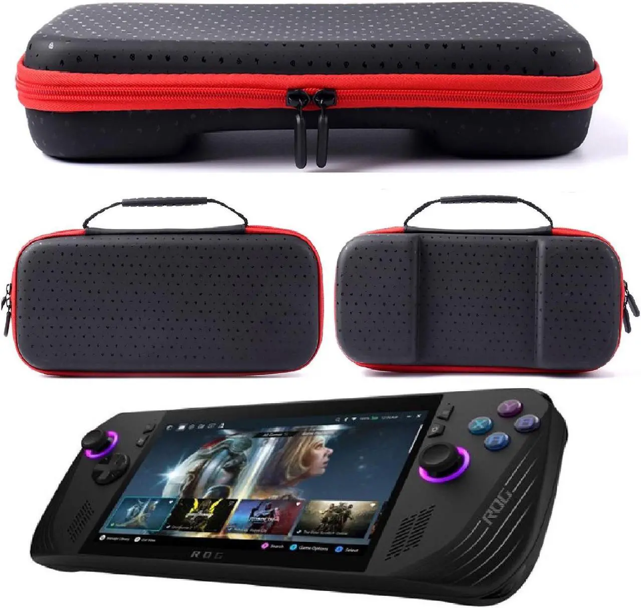 Main image of Carrying Case for  ASUS ROG Ally / ROG Ally X / Steam Deck / MSI Claw A1M Console & Accessories, Portable Travel Handheld Case for Storage, EVA Shockproof Protective Carry Bag with Large Capacity