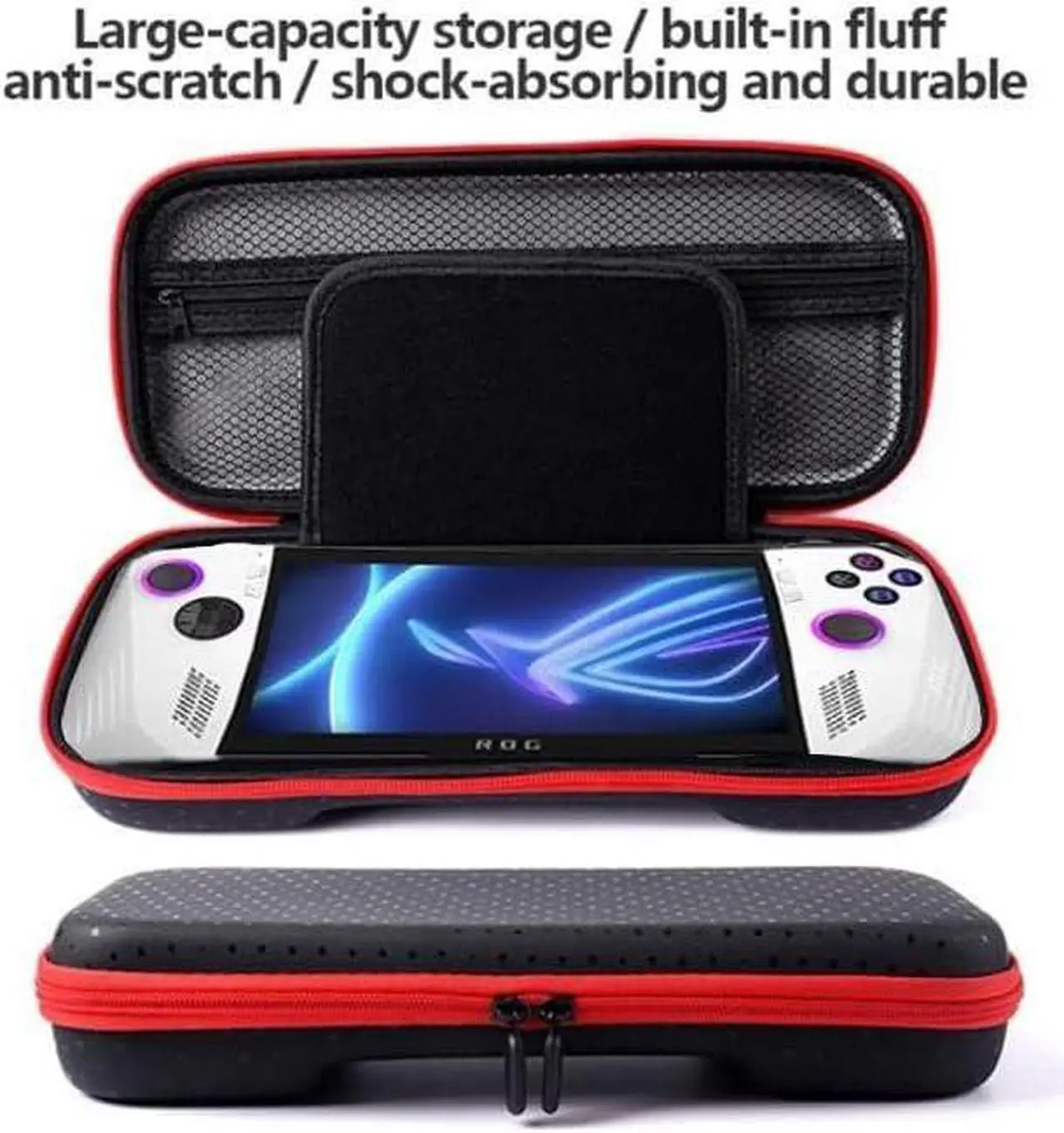 Alt view image 5 of 7 - Carrying Case for  ASUS ROG Ally / ROG Ally X / Steam Deck / MSI Claw A1M Console & Accessories, Portable Travel Handheld Case for Storage, EVA Shockproof Protective Carry Bag with Large Capacity