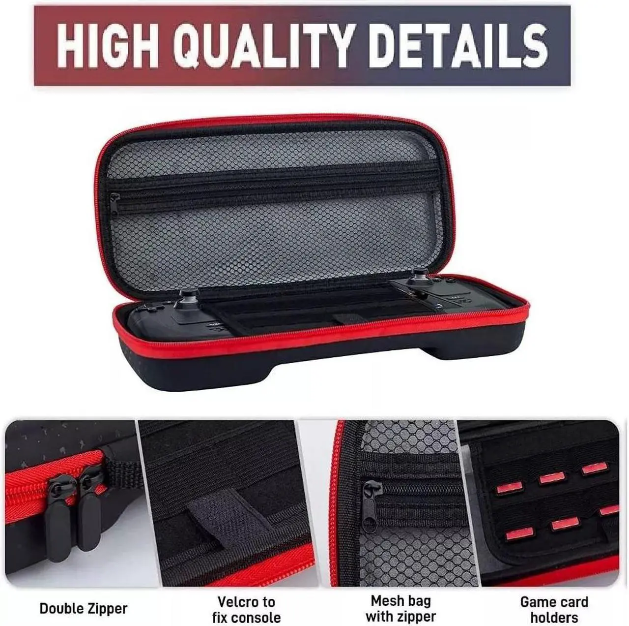 Alt view image 3 of 7 - Carrying Case for  ASUS ROG Ally / ROG Ally X / Steam Deck / MSI Claw A1M Console & Accessories, Portable Travel Handheld Case for Storage, EVA Shockproof Protective Carry Bag with Large Capacity