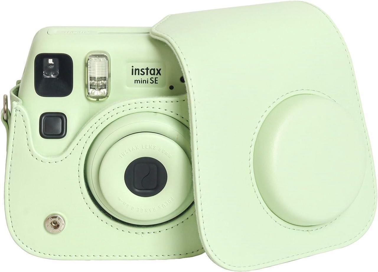 Alt view image 4 of 7 - Camera Case for Fujifilm Instax Mini SE / 7+ Instant Camera Protective Carrying Bag PU Leather with Adjustable Shoulder Straps Fujifilm Instax Mini SE Case / Fujifilm Instax Mini 7 Plus Case (Green)