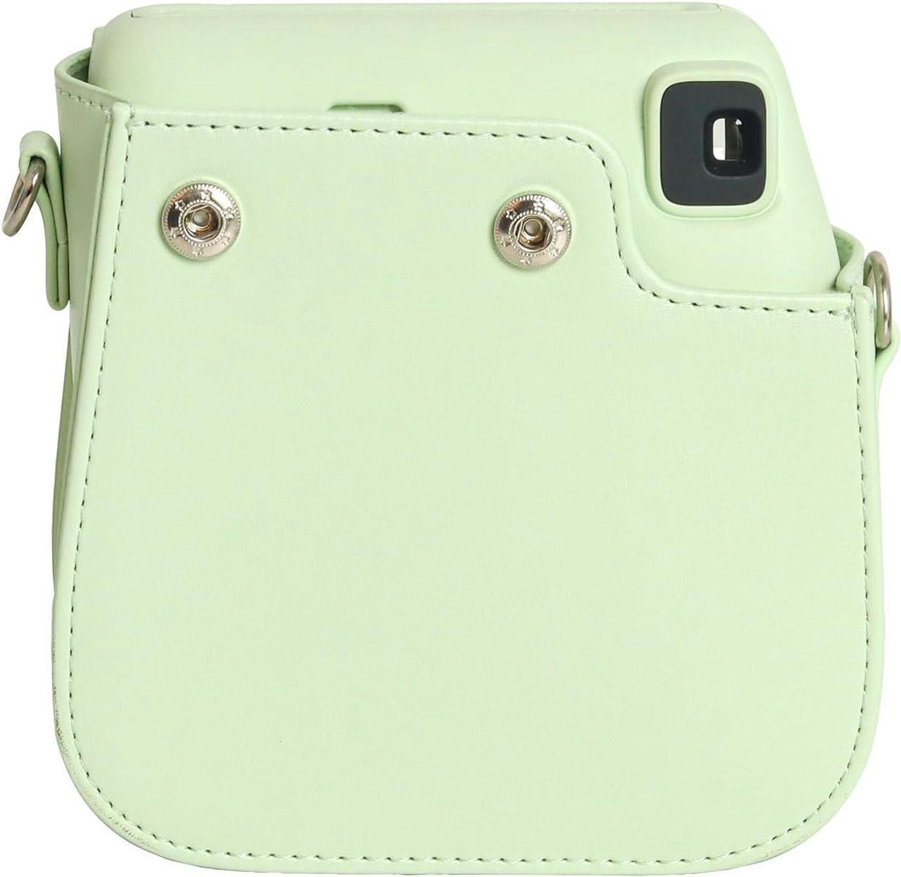 Alt view image 6 of 7 - Camera Case for Fujifilm Instax Mini SE / 7+ Instant Camera Protective Carrying Bag PU Leather with Adjustable Shoulder Straps Fujifilm Instax Mini SE Case / Fujifilm Instax Mini 7 Plus Case (Green)