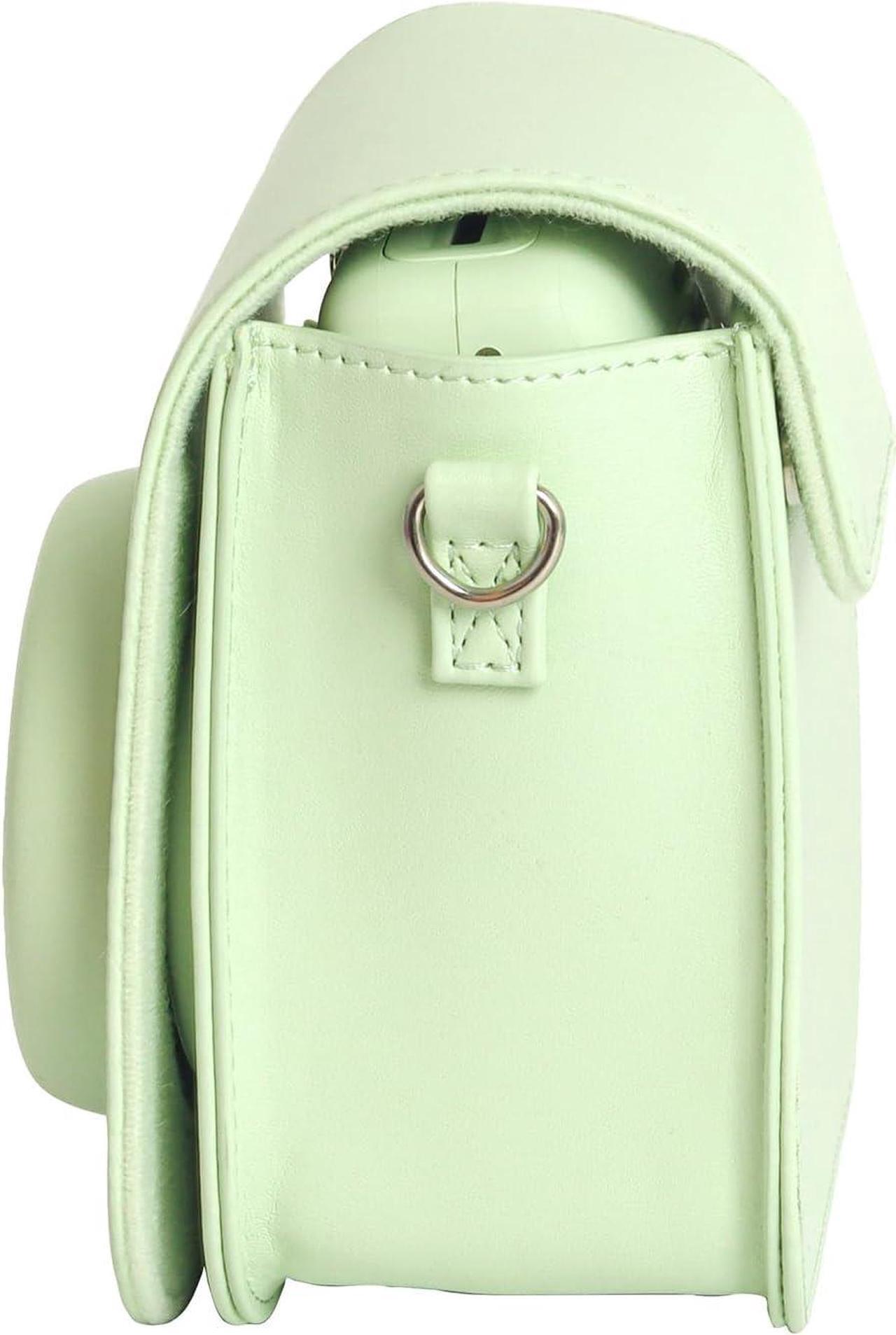 Alt view image 7 of 7 - Camera Case for Fujifilm Instax Mini SE / 7+ Instant Camera Protective Carrying Bag PU Leather with Adjustable Shoulder Straps Fujifilm Instax Mini SE Case / Fujifilm Instax Mini 7 Plus Case (Green)