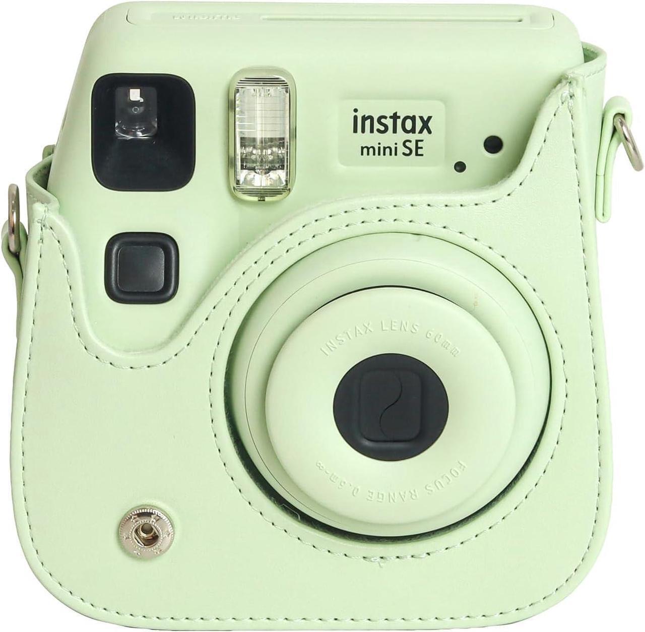 Alt view image 5 of 7 - Camera Case for Fujifilm Instax Mini SE / 7+ Instant Camera Protective Carrying Bag PU Leather with Adjustable Shoulder Straps Fujifilm Instax Mini SE Case / Fujifilm Instax Mini 7 Plus Case (Green)