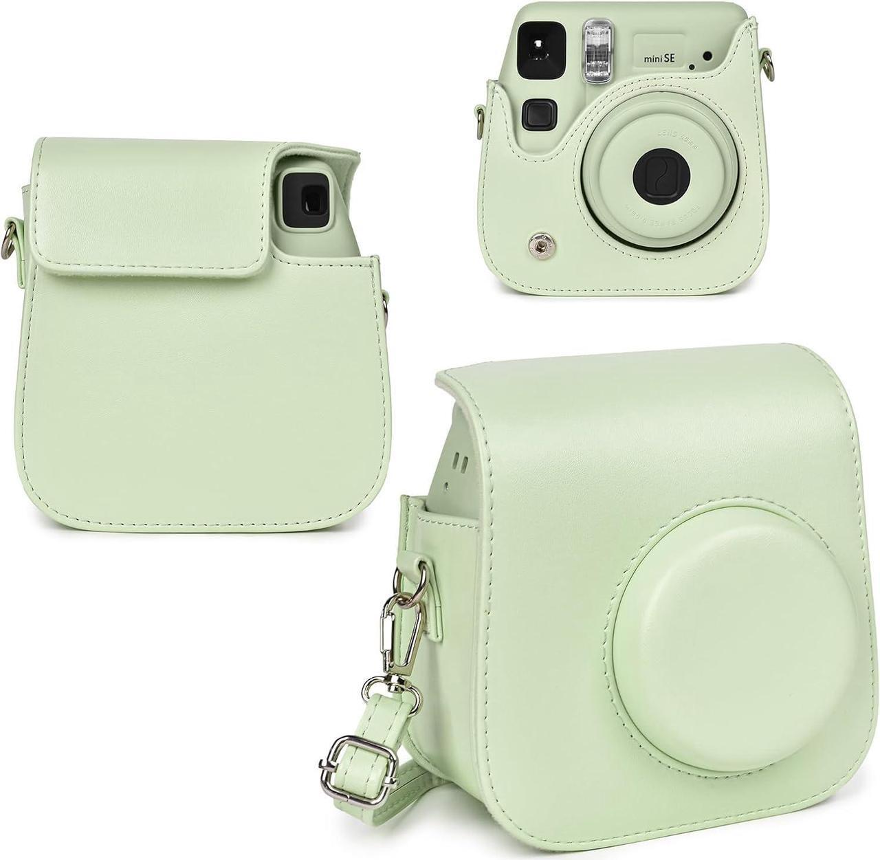 Main image of Camera Case for Fujifilm Instax Mini SE / 7+ Instant Camera Protective Carrying Bag PU Leather with Adjustable Shoulder Straps Fujifilm Instax Mini SE Case / Fujifilm Instax Mini 7 Plus Case (Green)