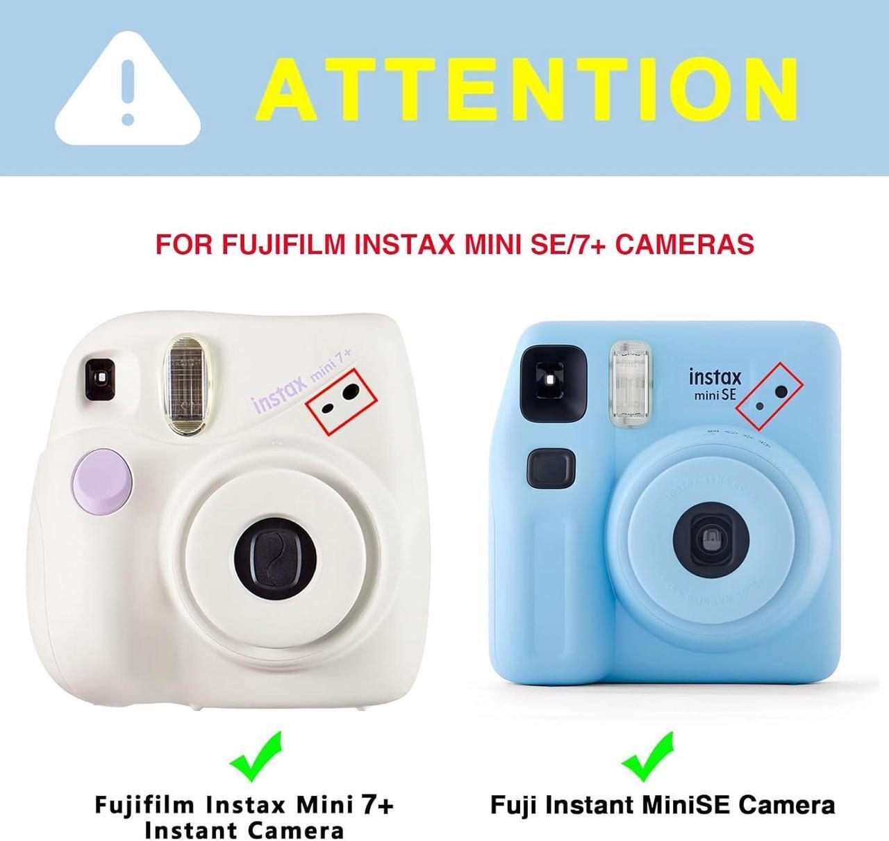 Alt view image 3 of 7 - Camera Case for Fujifilm Instax Mini SE / 7+ Instant Camera Protective Carrying Bag PU Leather with Adjustable Shoulder Straps Fujifilm Instax Mini SE Case / Fujifilm Instax Mini 7 Plus Case (Green)