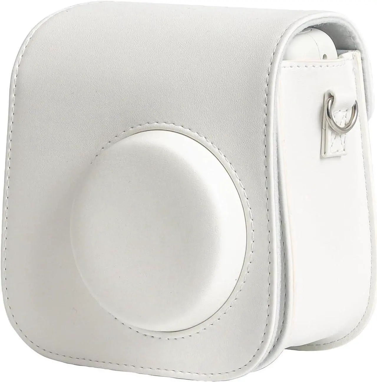 Alt view image 7 of 7 - Camera Case for Fujifilm Instax Mini SE / 7+ Instant Camera Protective Carrying Bag PU Leather with Adjustable Shoulder Straps Fujifilm Instax Mini SE Case / Fujifilm Instax Mini 7 Plus Case (White)