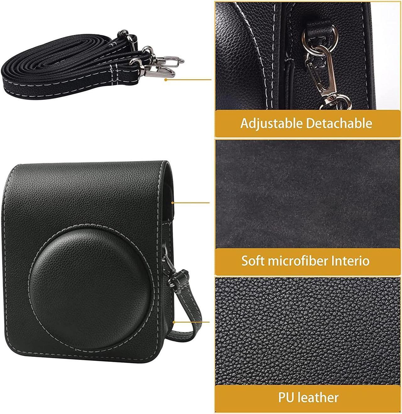Alt view image 6 of 7 - anicestore Fujifilm Instax Mini 40 Instant Film Camera Case with Adjustable Shoulder Straps - Protective Carrying Bag PU Leather Accessories Cover for Fujifilm Instax Mini 40 Camera (Black)