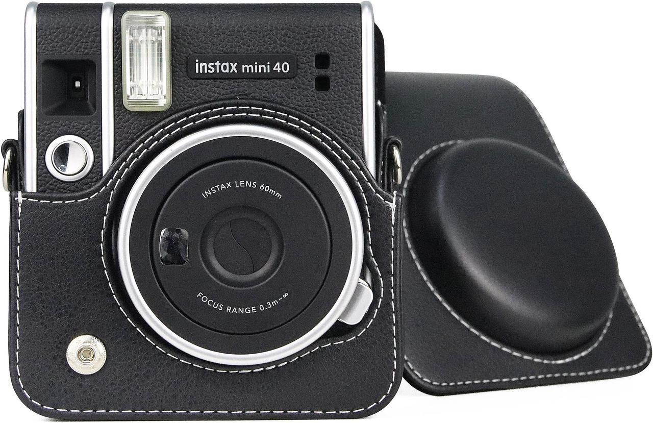 Alt view image 2 of 7 - anicestore Fujifilm Instax Mini 40 Instant Film Camera Case with Adjustable Shoulder Straps - Protective Carrying Bag PU Leather Accessories Cover for Fujifilm Instax Mini 40 Camera (Black)