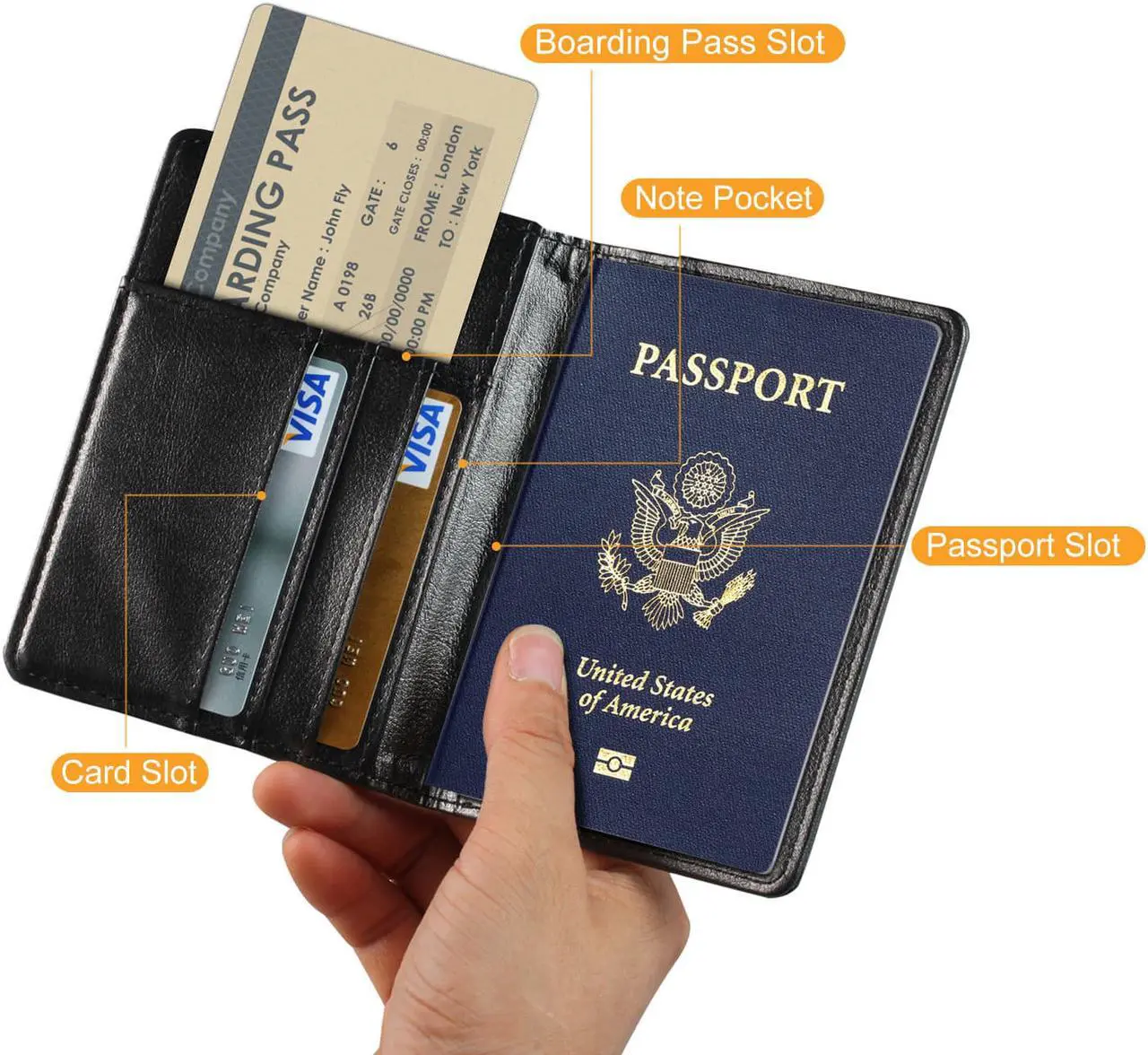Alt view image 2 of 3 - EpicGadget(TM) Premium Leather Passport Holder Travel Wallet Cover Case