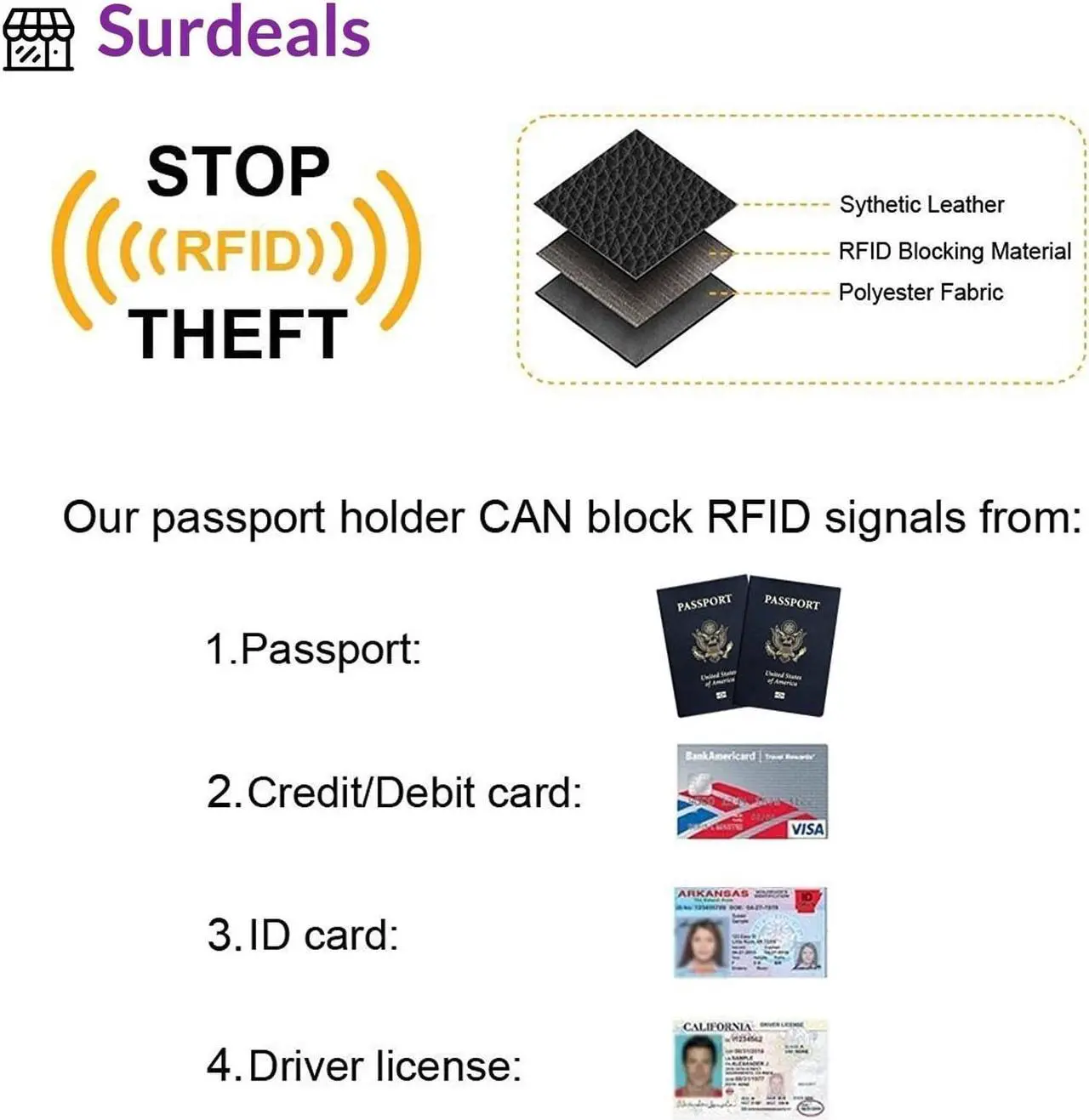 Alt view image 3 of 3 - EpicGadget(TM) Premium Leather Passport Holder Travel Wallet Cover Case