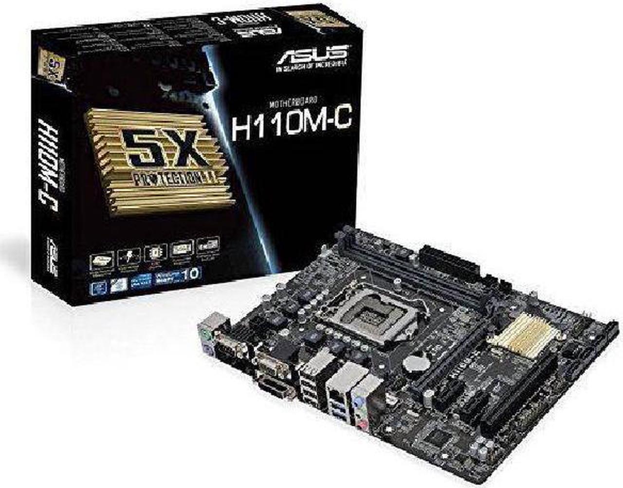 Alt view image 2 of 7 - ASUS H110M-C (90MB0NY0-M0EAY0) LGA 1151 Intel H110 SATA 6Gb/s USB 3.0 uATX Intel Motherboard