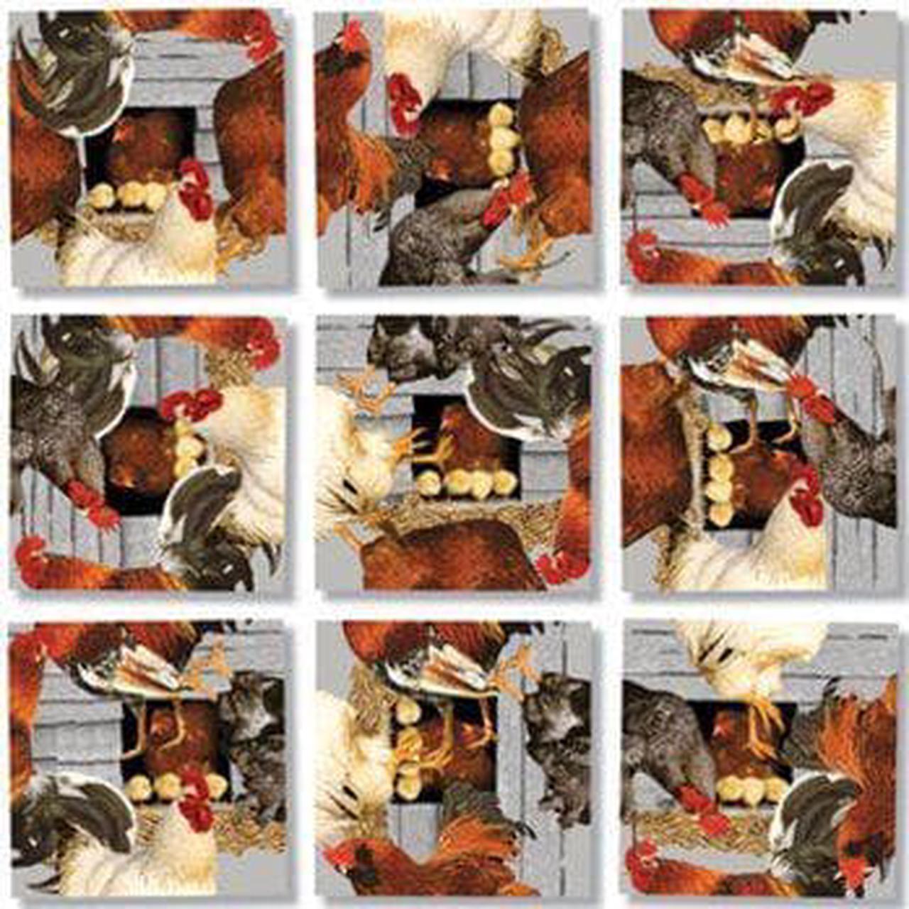 Alt view image 2 of 2 - B Dazzle Roosters Scramble Squares 9 Piece Puzzle