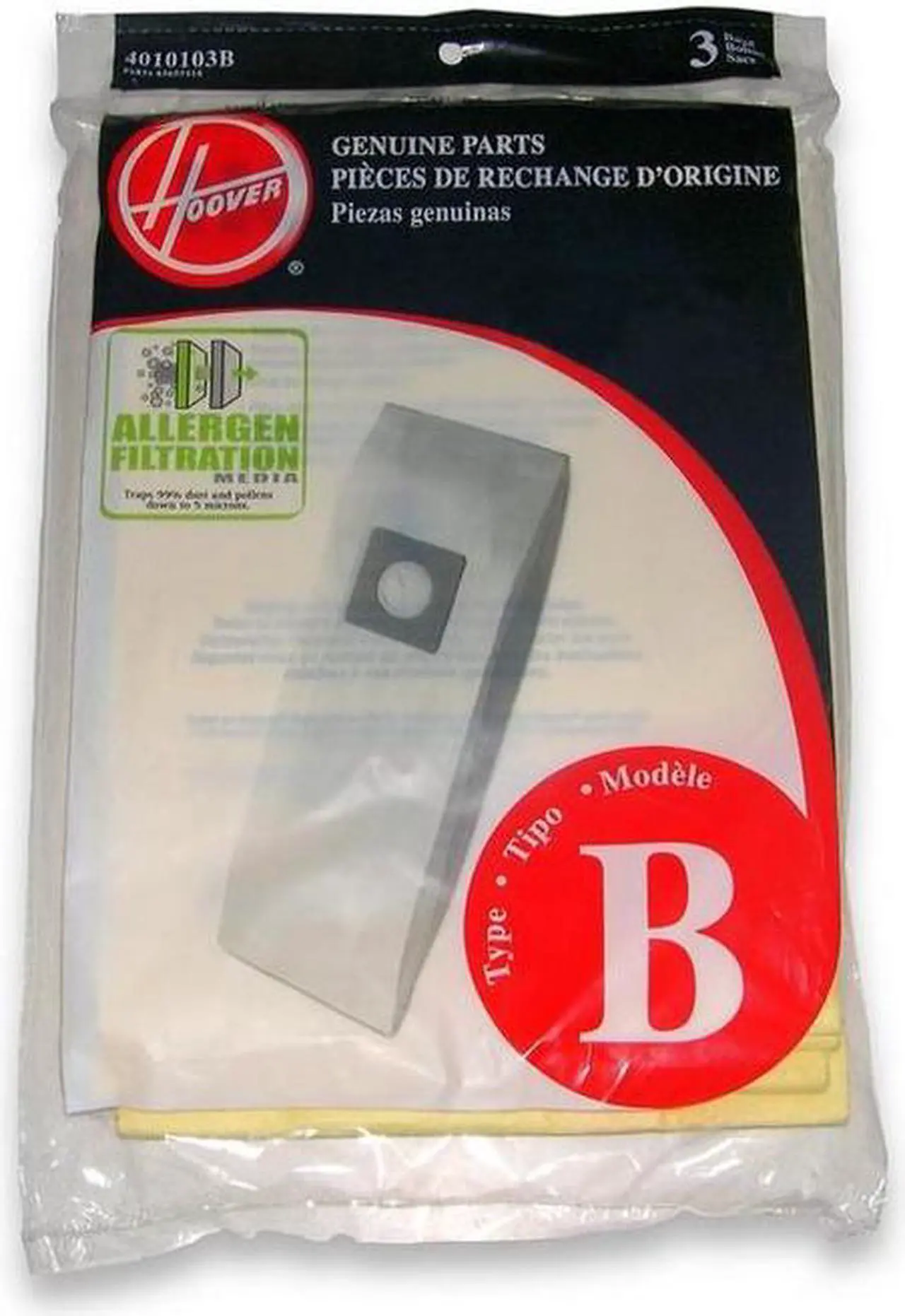 Alt view image 2 of 5 - Hoover Type B Allergen Bag (3-Pack), 4010103B