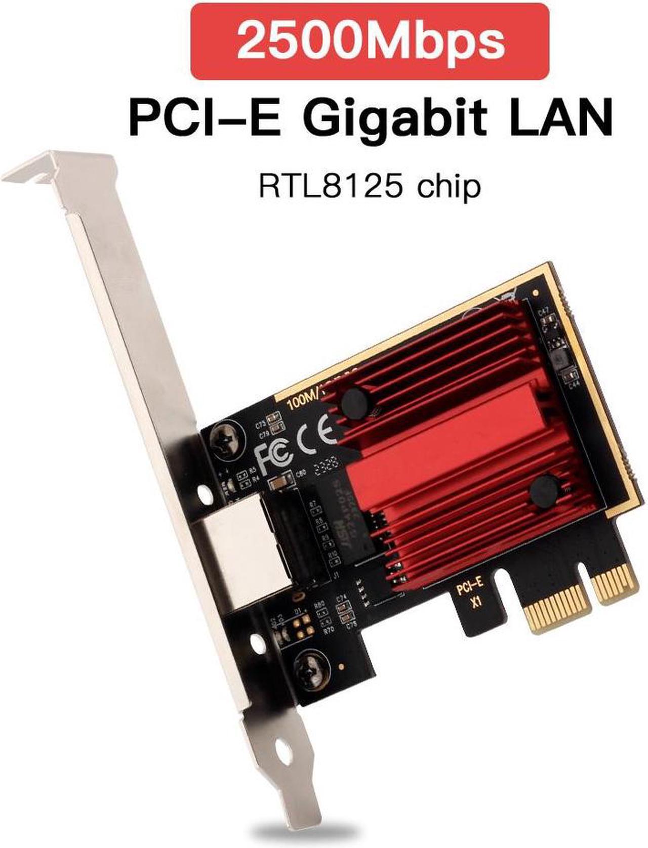 Alt view image 6 of 7 - 2.5GBase-T PCIe Network Adapter, 2500/1000/100Mbps PCI Express Gigabit Ethernet Card RJ45 LAN Controller Support Windows Server/Windows, Standard and Low-Profile Brackets Included PCIe to 2.5 Gigabit