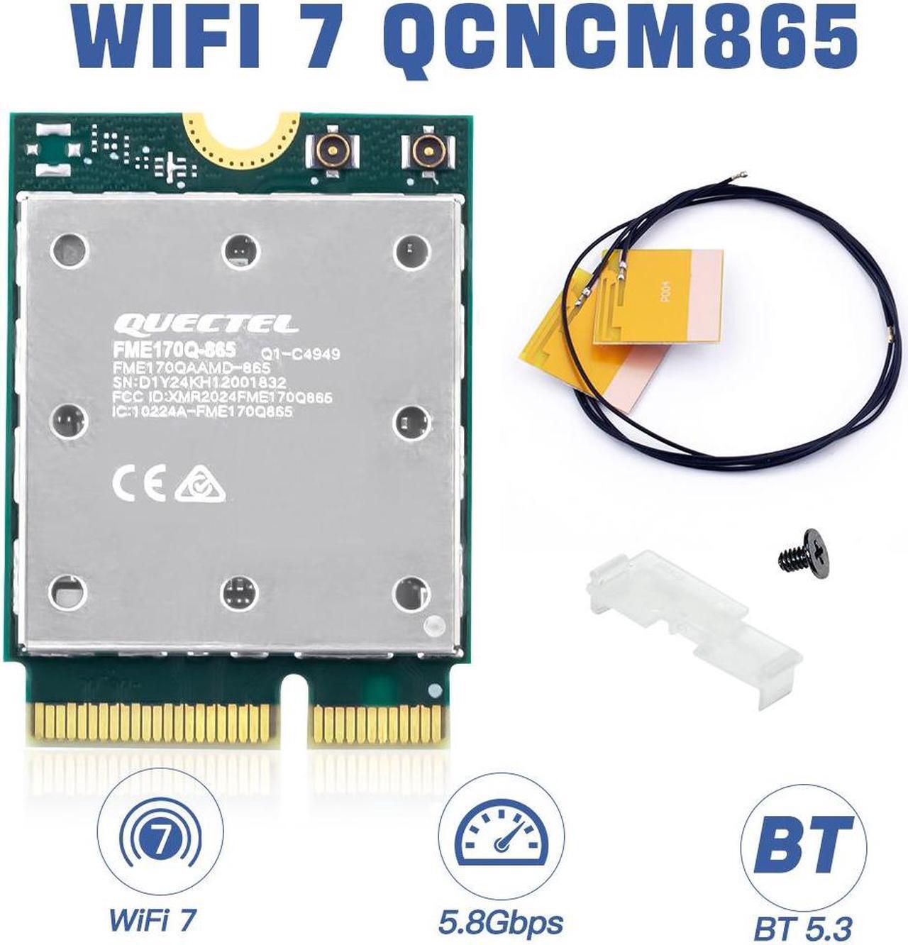 Main image of fenvi WiFi 7 QCNCM865 Wireless Card for Qualcomm Bluetooth 5.3 M.2 NGFF Network Card Tri Band 2.4G/5GHz/6GHz with IPEX4 Antenna up to 5.8Gbps Only for Windows 11 Better than Wifi 6E