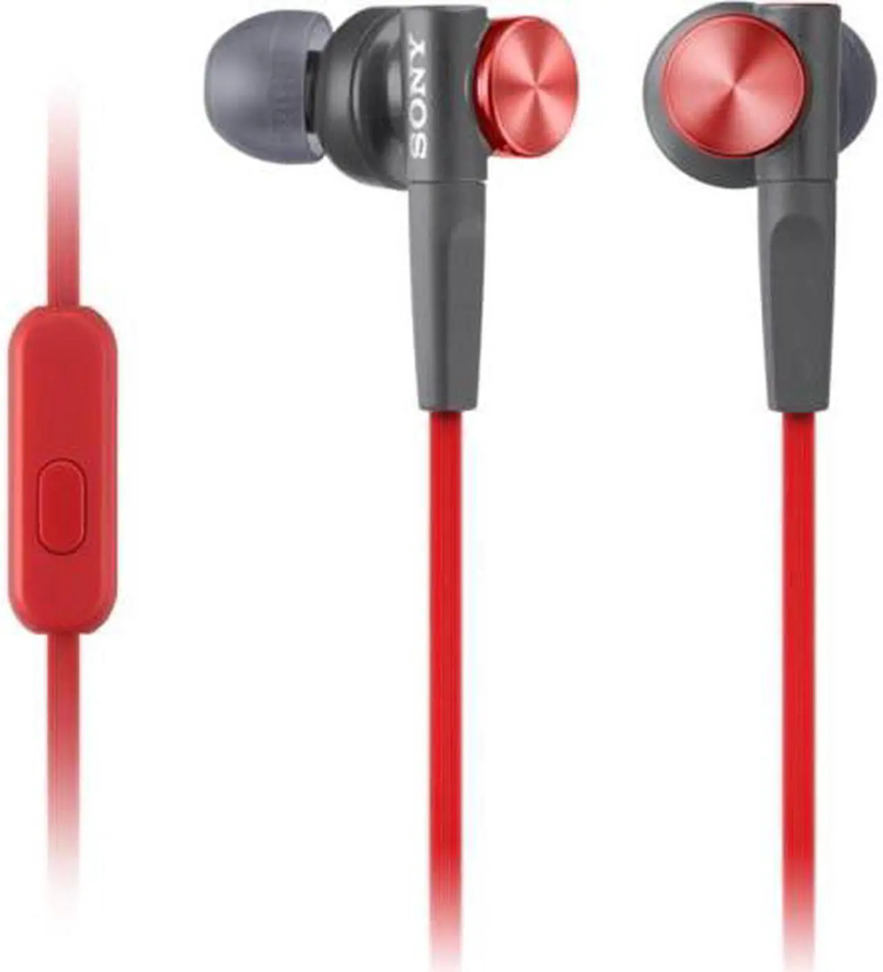 Alt view image 2 of 8 - Sony MDRXB50AP - R Red Extra Bass Earbud Headset