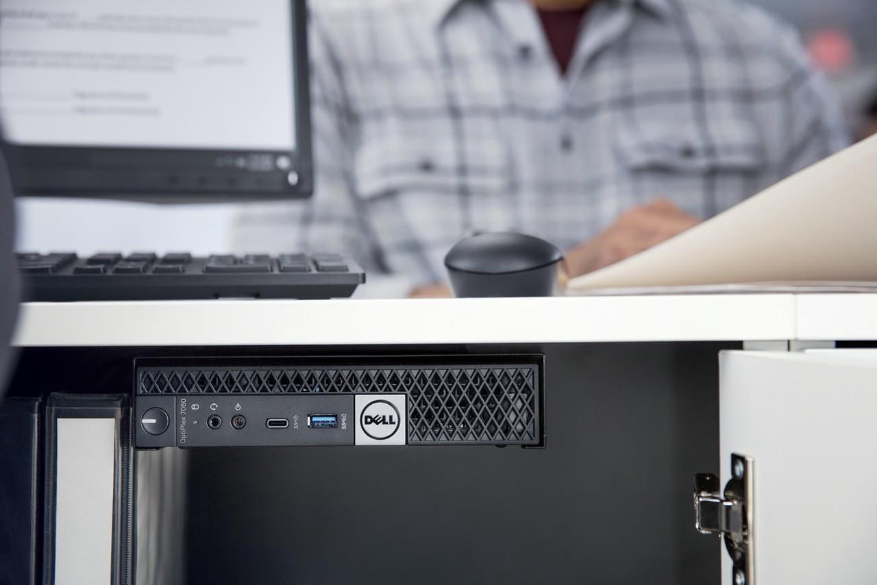 Alt view image 2 of 13 - Dell OptiPlex 7060 Micro Form Factor Desktop Computer - Intel Core i5-8500T (2.10 GHz), 8 GB DDR4 Memory, 256 GB SSD, Windows 10 Pro