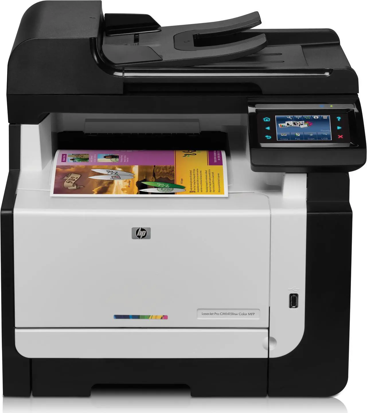 Alt view image 2 of 4 - HP LaserJet Pro CM1415fnw Color MFP Printer (CE862A)