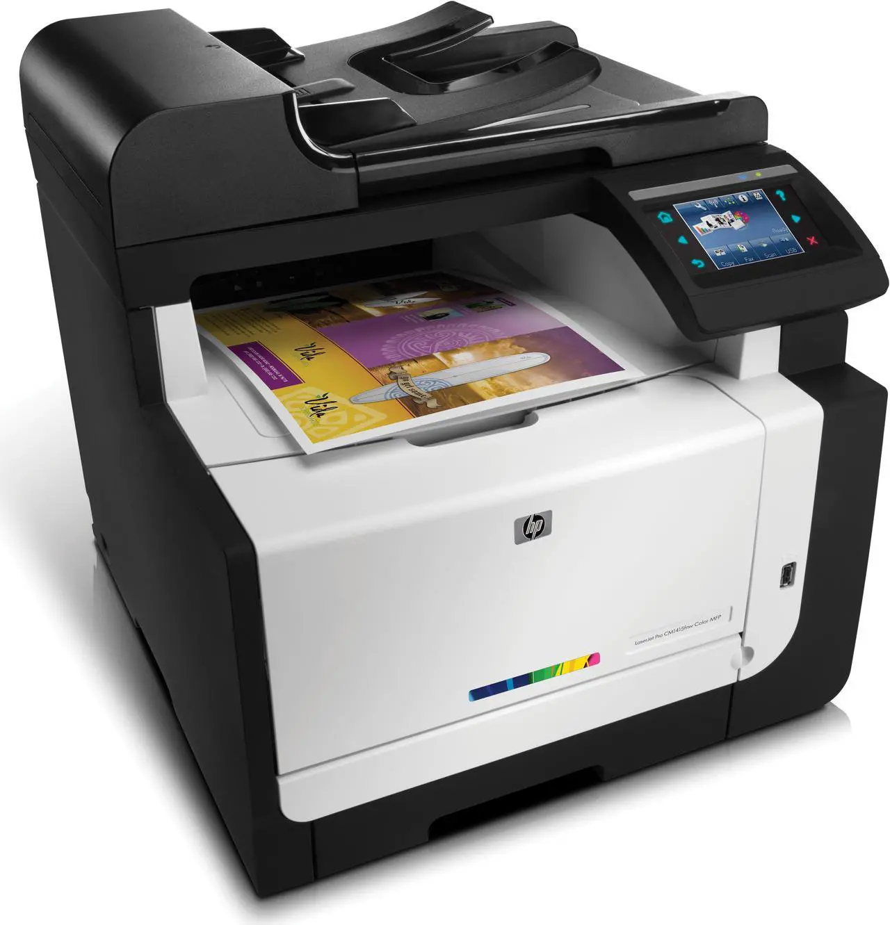 Alt view image 3 of 4 - HP LaserJet Pro CM1415fnw Color MFP Printer (CE862A)