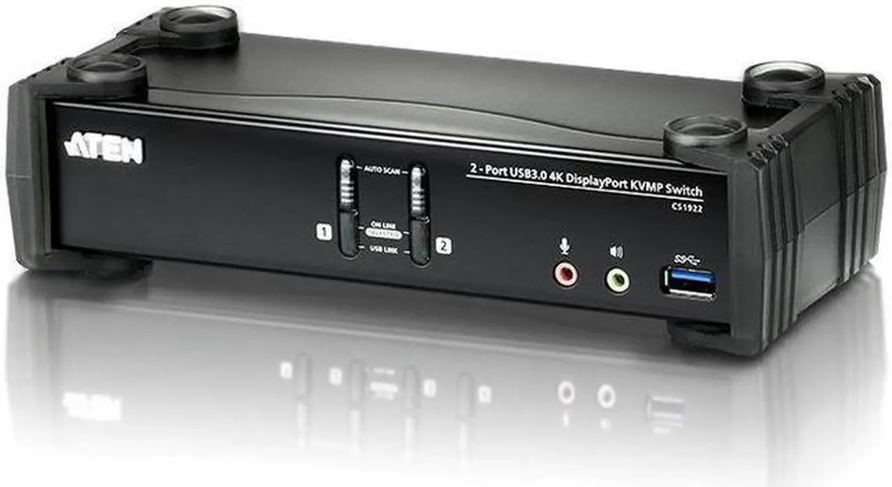 Alt view image 3 of 14 - ATEN CS1922 2-Port USB 3.0 4K DisplayPort KVMP Switch