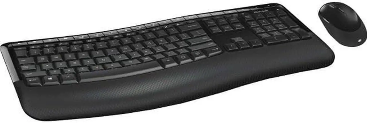 Alt view image 2 of 6 - Microsoft Wireless Comfort Desktop 5050 with AES - Keyboard and Mouse Combo: Multi-Media, Ergonomic, Microsoft Wireless Mouse and Keyboard with Bluetooth (French)