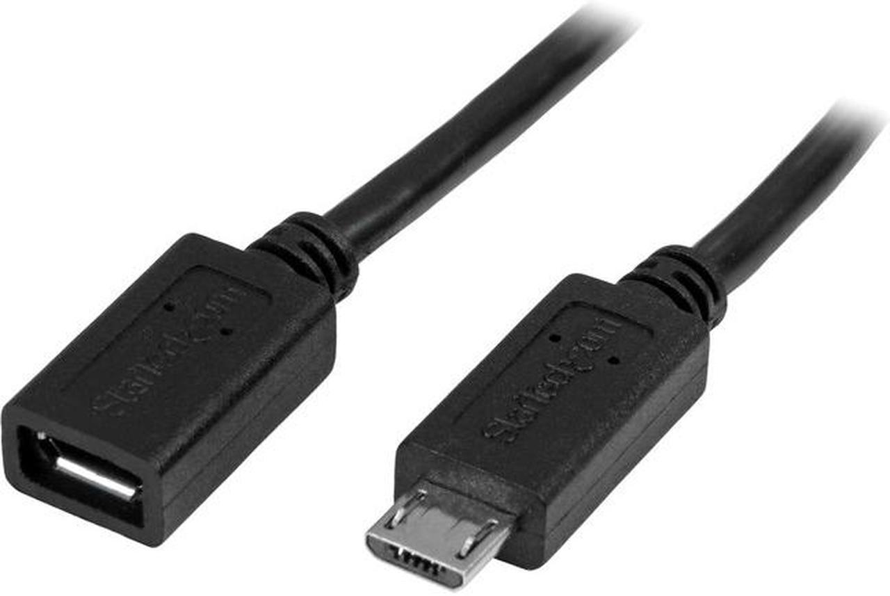 StarTech.com 0.5m 20in Micro-USB Extension Cable - M/F - Micro USB Male to Micro USB Female Cable