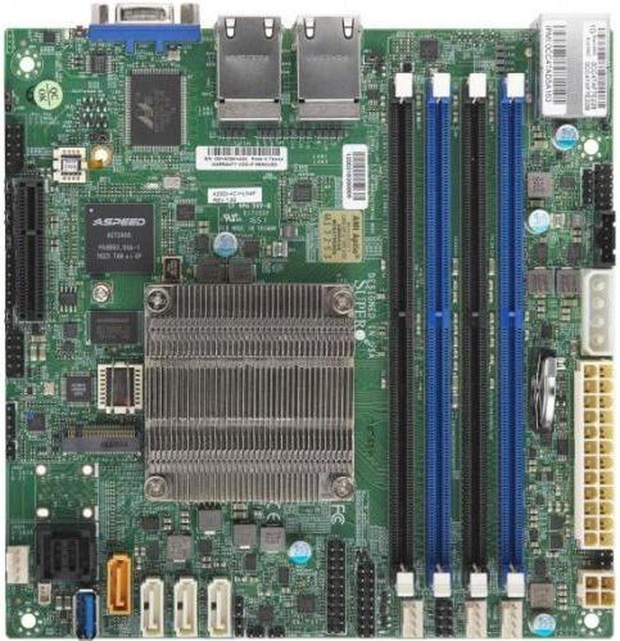 Alt view image 2 of 9 - Supermicro A2SDI-4C-HLN4F-O Intel Atom C3558/ DDR4/ SATA3&USB3.0/ M.2/ V&4GbE/ Mini-ITX Motherboard & CPU Combo