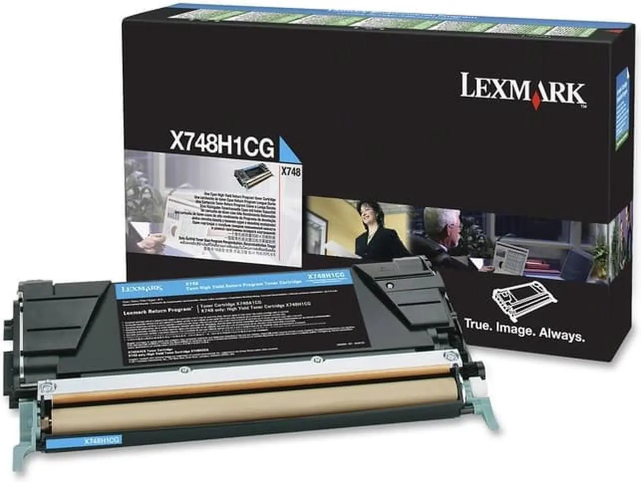Alt view image 9 of 18 - Lexmark X748H1CG High-Yield Toner 10000 Page-Yield Cyan