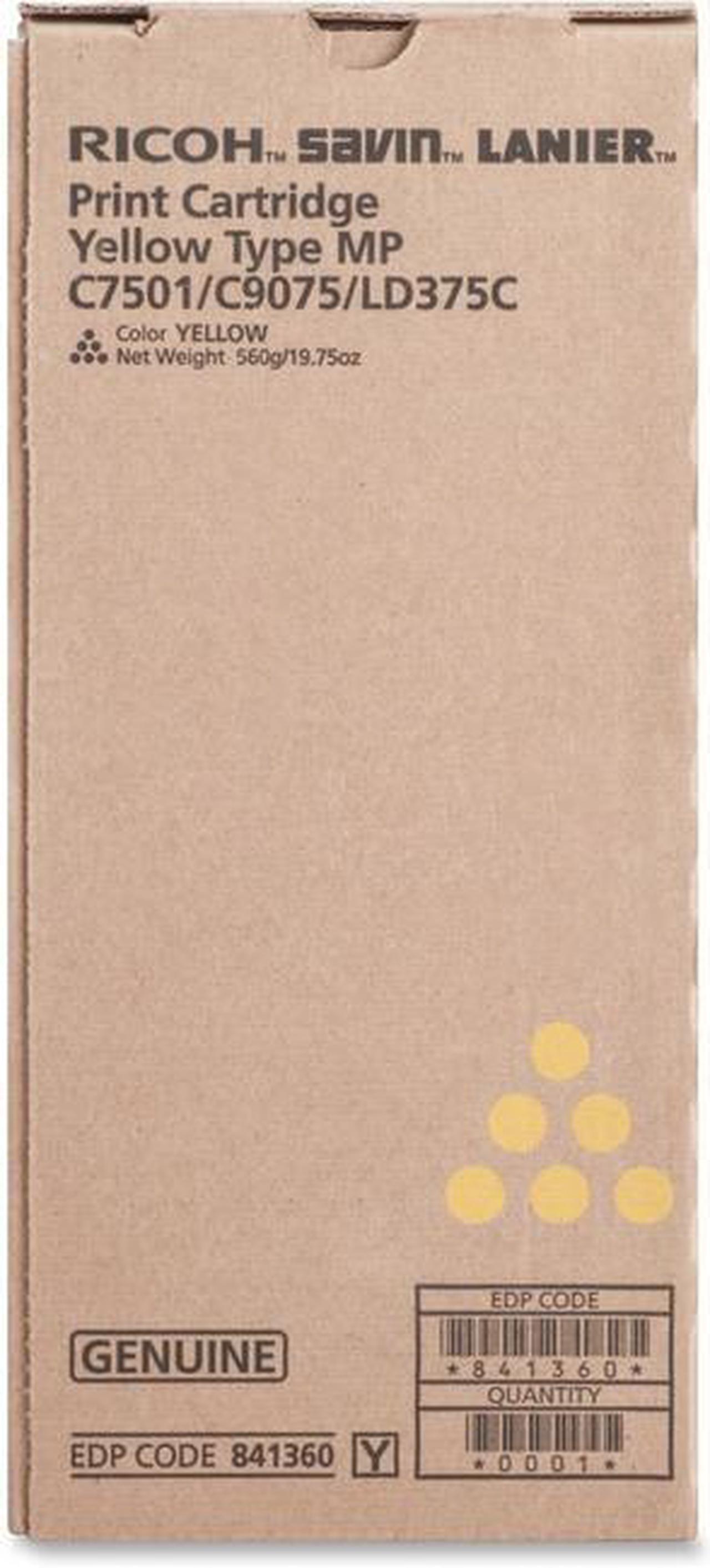 Alt view image 10 of 12 - Ricoh 841360 Toner Cartridge - Yellow