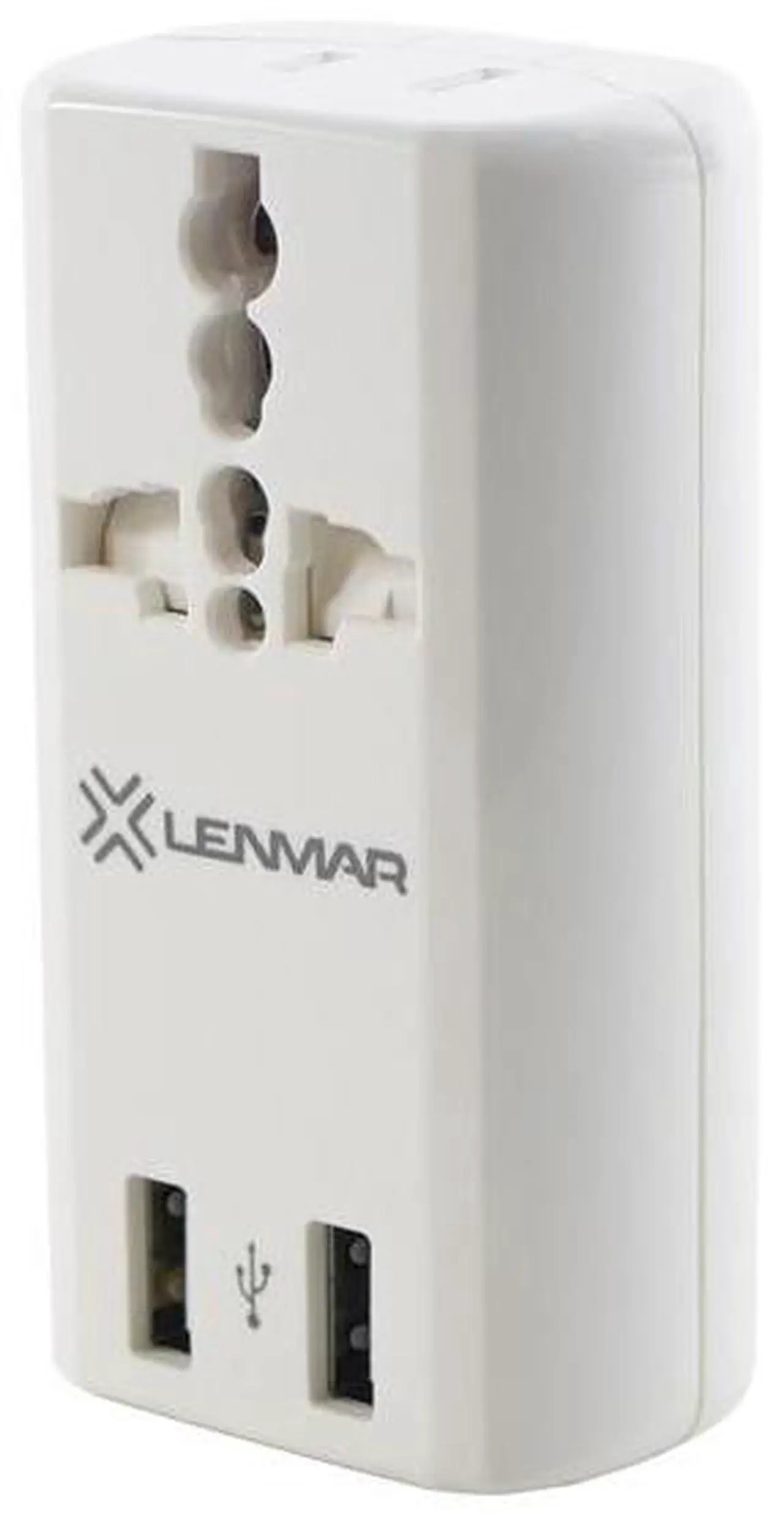 Alt view image 6 of 6 - Lenmar Ac150usbw Ultra Compact All-in-one Travel Adapter With Usb Port (white)