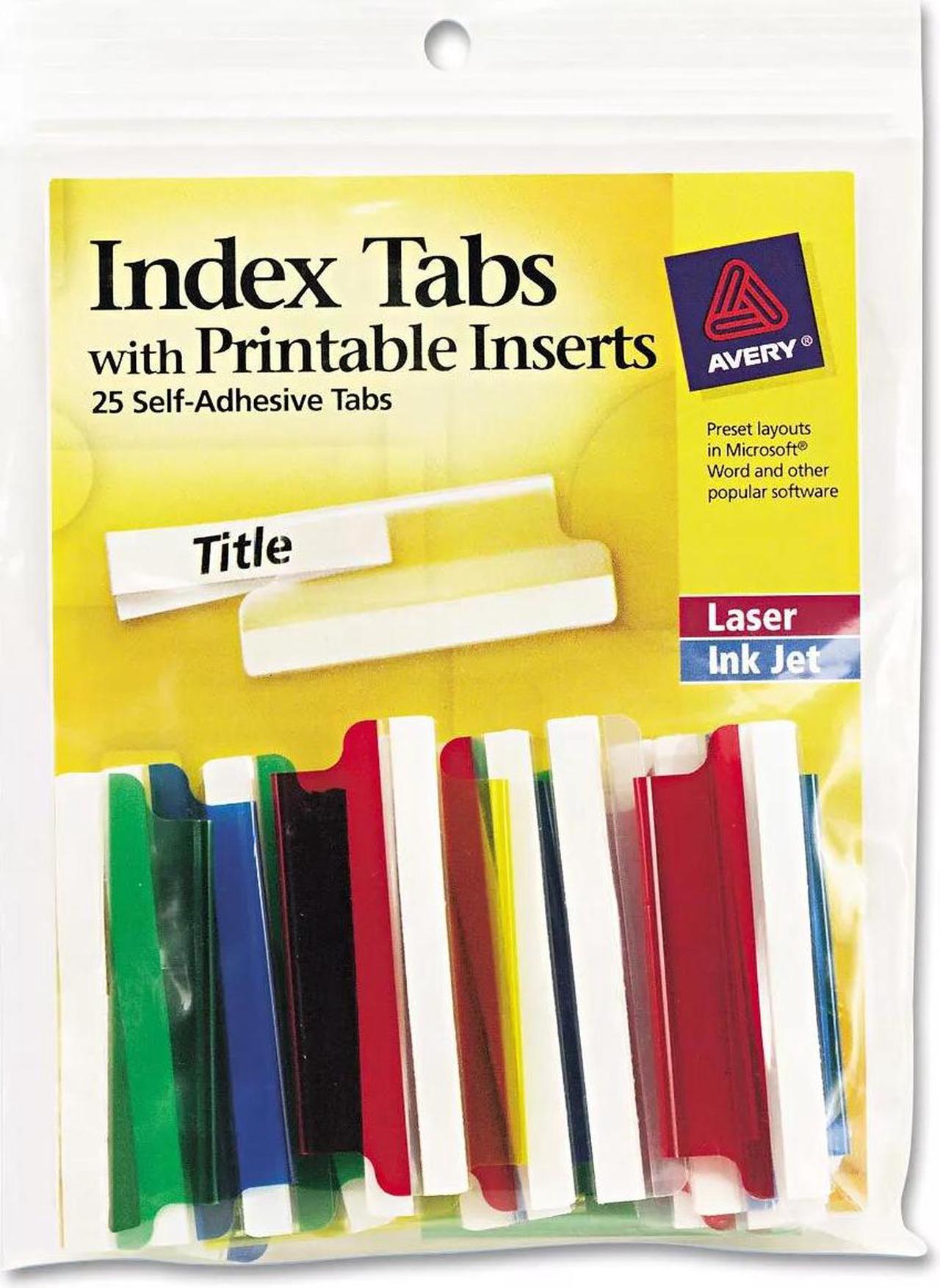 Main image of Avery Insertable Index Tabs with Printable Inserts Two Assorted Tab 25/Pack