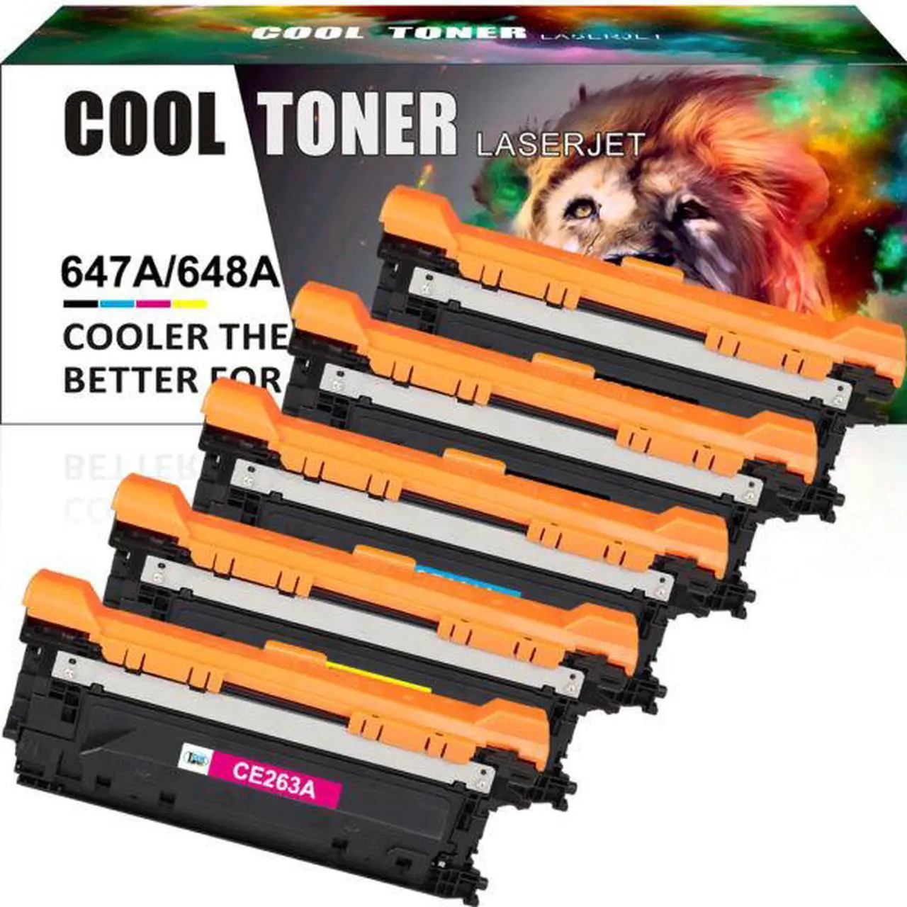 Main image of 5 Pack 2BK + CMY 647A CE260A -CE263A Toner Compatible with HP Color LaserJet CP4520 CP4525