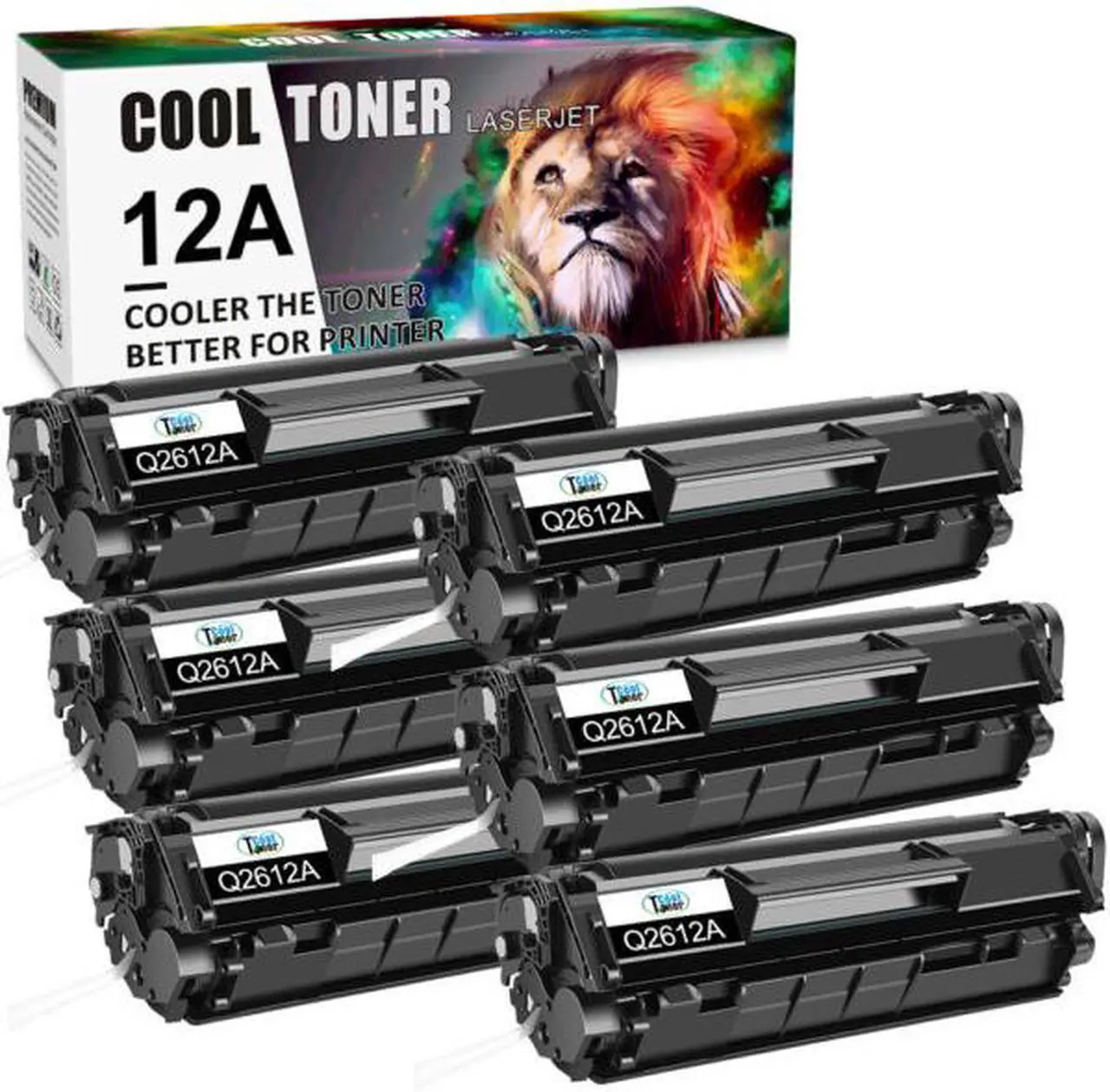Main image of 6Pack toner Cartridge for HP Q2612A Black LaserJet 1020 1022 1012 3050 3020