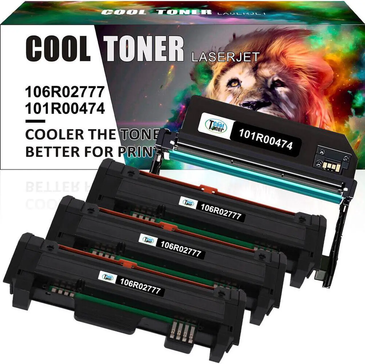 Main image of 3xToner + 1xDrum 106R02777 101R00474 for Xerox Phaser 3052 3260 WorkCentre 3215 3225