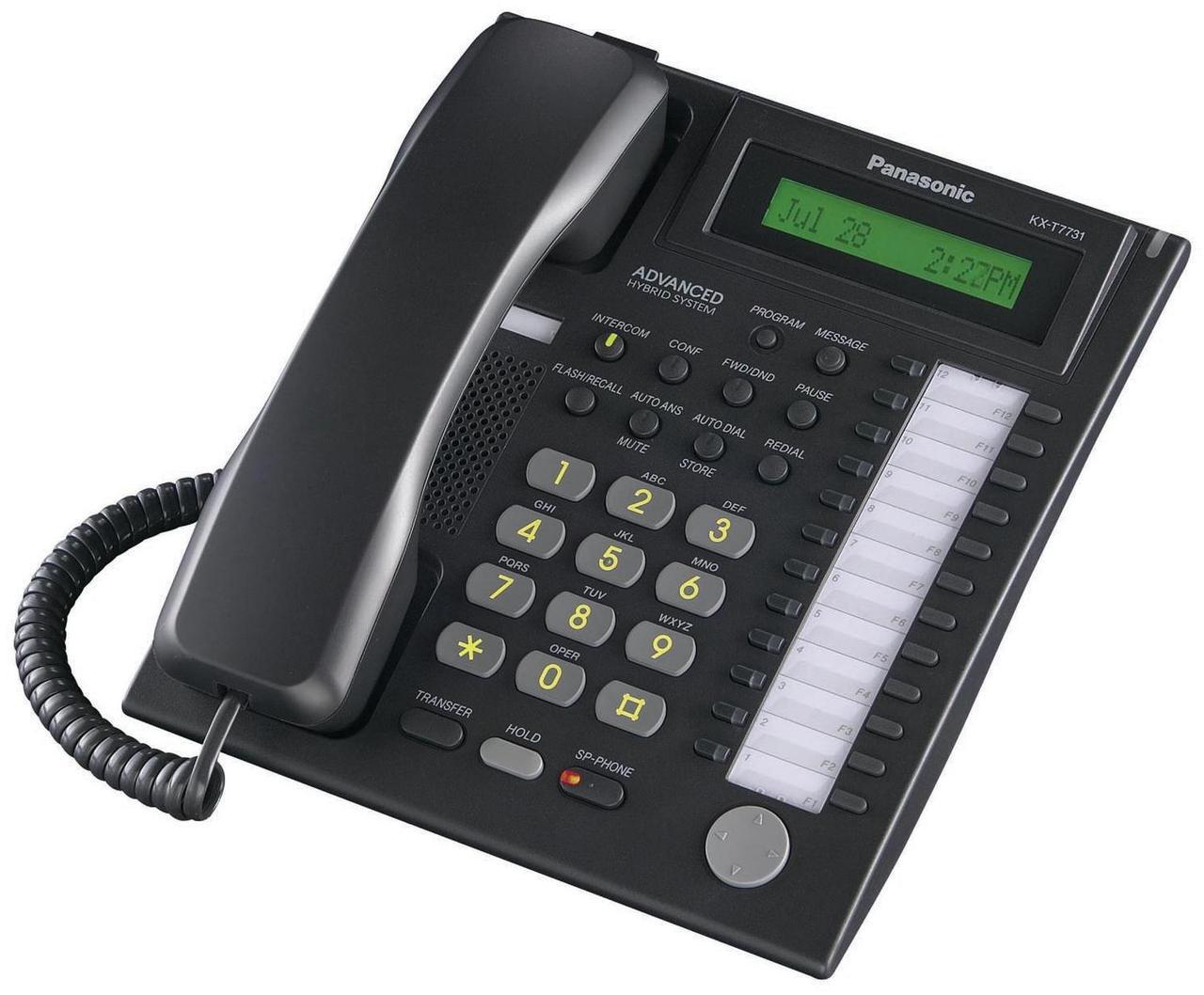 Alt view image 8 of 10 - Panasonic BTI KX-T7731BK Speakerphone with LCD - Black