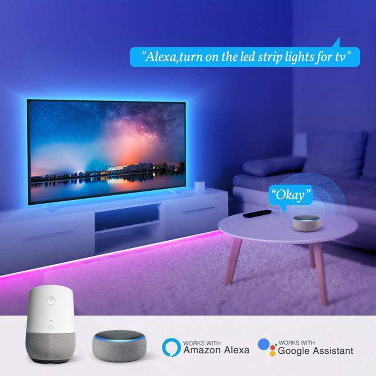 Alt view image 2 of 14 - Emerald 15FT LED Strip Lights, Colored USB TV Backlight with Remote, 16 Color Lights (SM-720-1638)