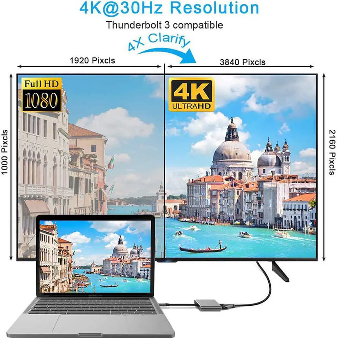 Alt view image 7 of 7 - USB C to HDMI VGA Adapter 4-in-1 USB C Hub with 4K HDMI, 1080P VGA, USB 3.0, USB-C PD Charging Compatible for Nintendo Switch/MacBook Pro/iPad Pro/ Samsung Galaxy/Dell XPS -Gray