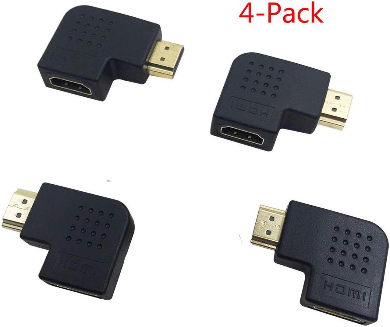 ESTONE Combos HDMI 90 and 270 Degree Male to Female Vertical Flat Adapter 3D 4K Supported, 4-Pack