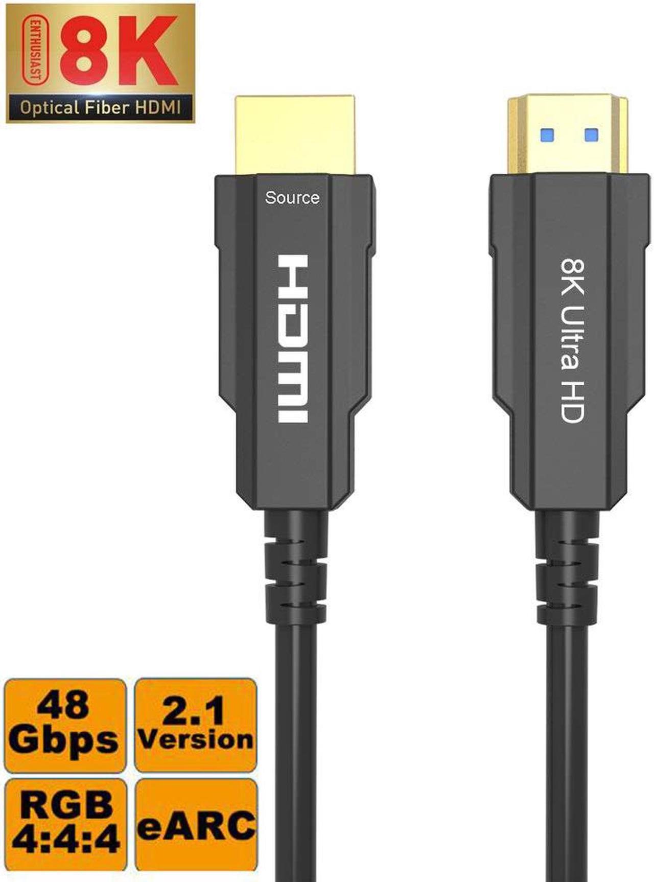 ESTONE 8K HDMI Optic Cable Real UHD HDR 8K 48Gbps,8K@60Hz 4K@120Hz HDMI Fiber Support 3D HDCP2.2 HDMI Cable for PS4 SetTop Box HDTVs Projectors, 10m 33ft