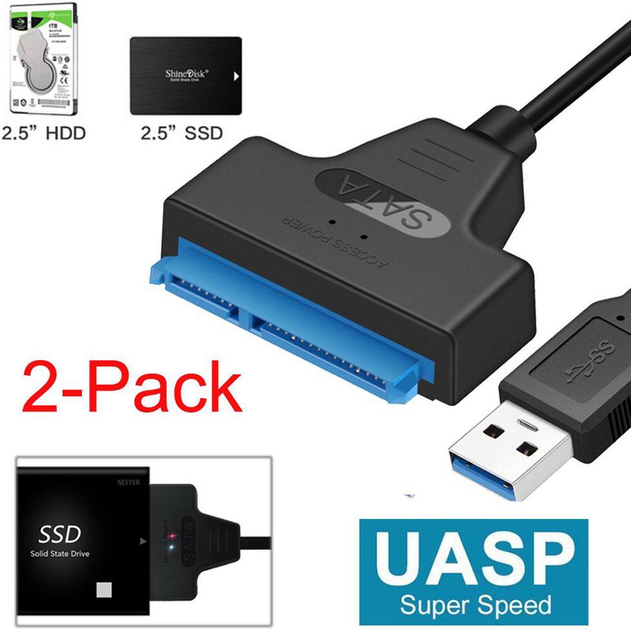 ESTONE USB 3.1 to 2.5" SATA Hard Drive Adapter - USB 3.1 Gen 2 5Gbps with UASP External HDD/SSD Storage Converter, 2-Pack