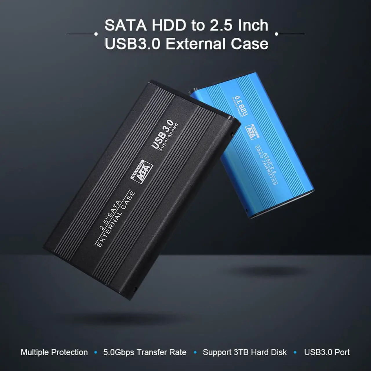 Alt view image 2 of 7 - ESTONE USB 3.0 to SSD / 2.5-Inch SATA External Shockproof Aluminum Hard Drive Enclosure [Support 3TB ] , 2-Pack