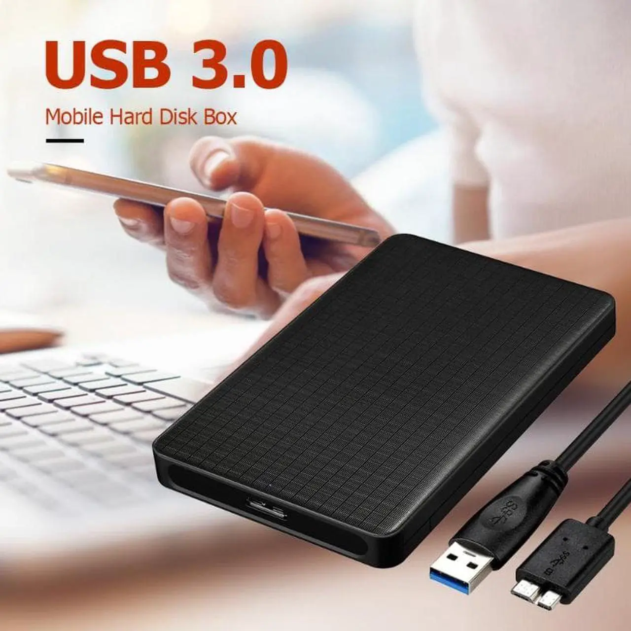 Alt view image 6 of 7 - ESTONE USB 3.0 External Hard Drive Enclosure for 2.5 inch SATA HDD and SSD, 2.5" Hard Disk Case, Optimized for SSD, Support UASP SATA III Compatible for WD, Seagate, Toshiba, Samsung, Hitachi, 2-Pack