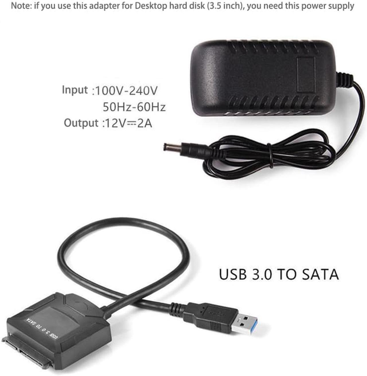 Alt view image 2 of 7 - ESTONE USB 3.0 to SATA I/II/III External Hard Drive Hard Drive Converter for 2.5 or 3.5 in HDD SSD with Power Adapter Included, Support UASP [ 8TB Support ]