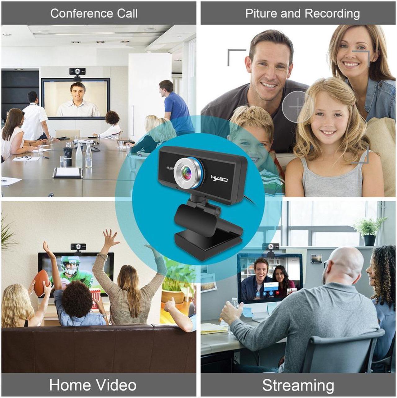 Alt view image 7 of 7 - US inventory 720P HD Webcam, USB Webcam for Live Streaming, Desktop and Laptop Webcam, Plug and Play Video Calling Computer Camera, Built-in Mic,1280 x 720 Dynamic Resolution, Black